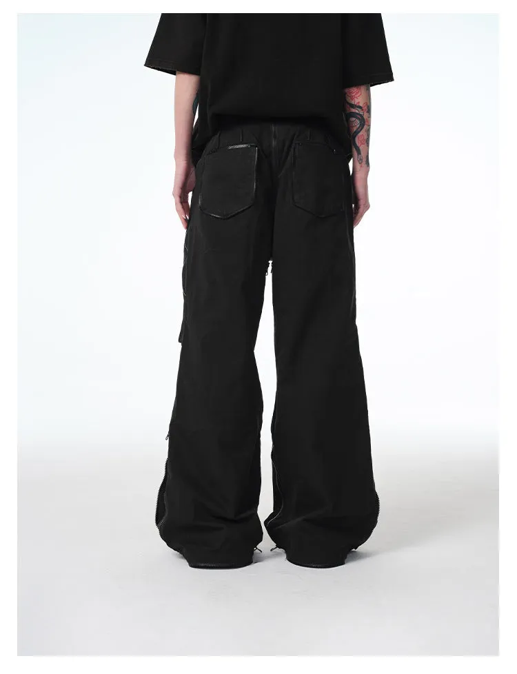 Pleated silhouette Detachable 2in1 cargo pants