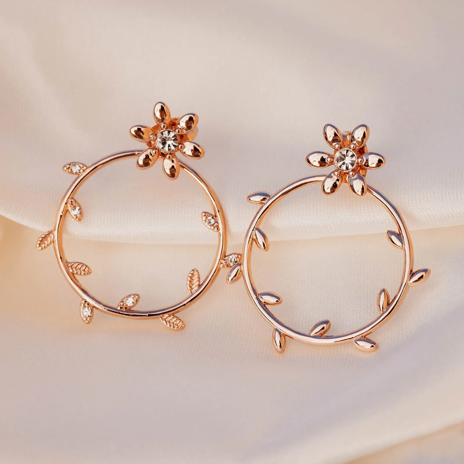 Pretty Petal Flat Hoop Earrings