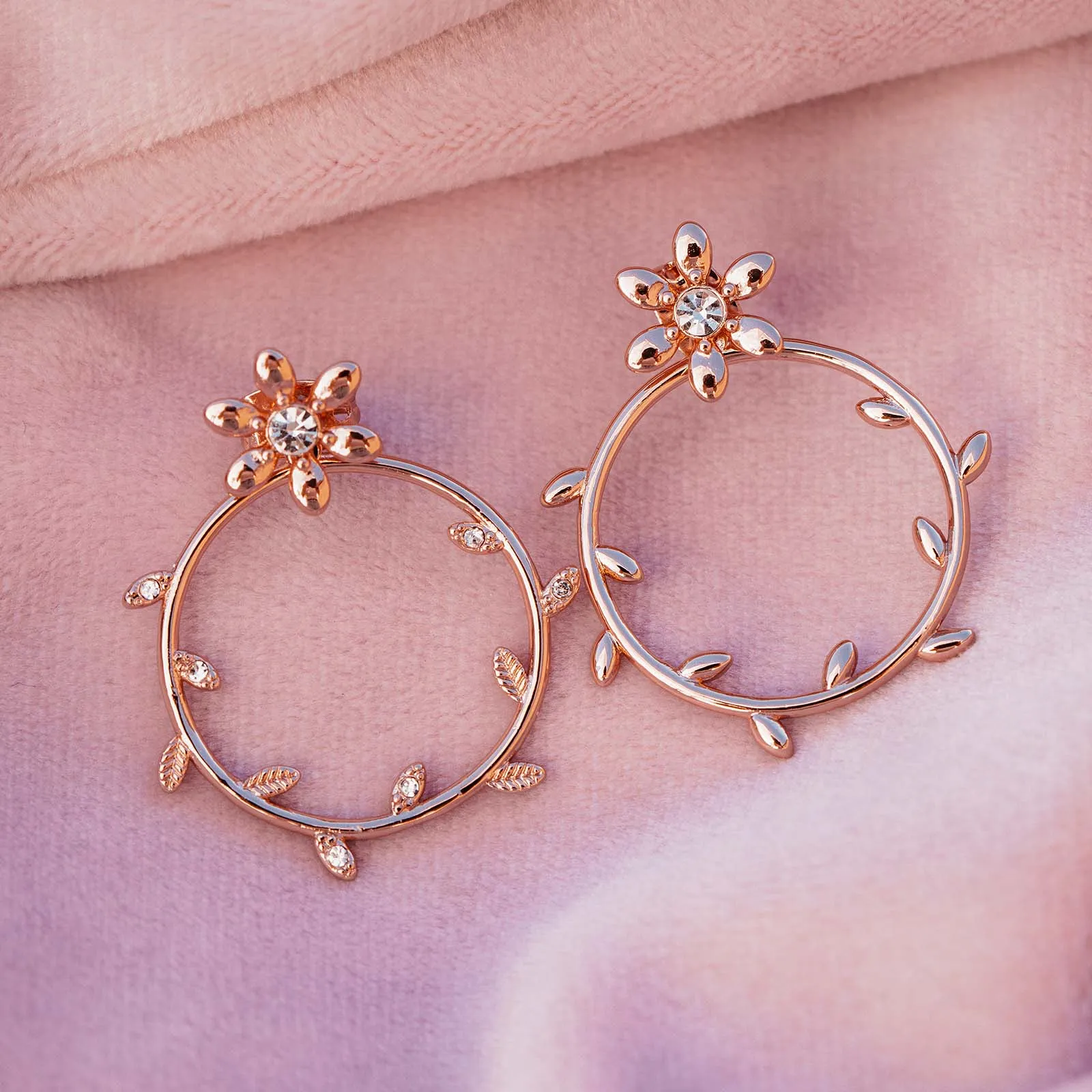 Pretty Petal Flat Hoop Earrings