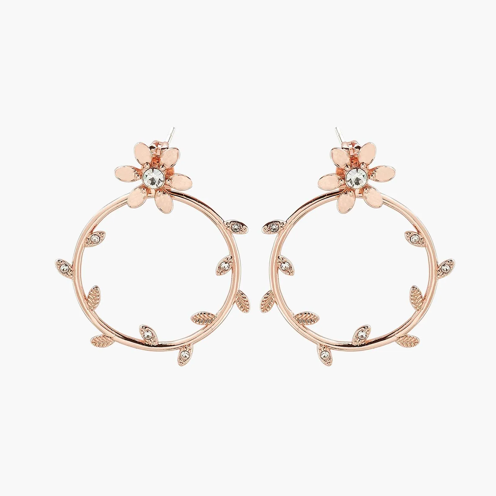 Pretty Petal Flat Hoop Earrings