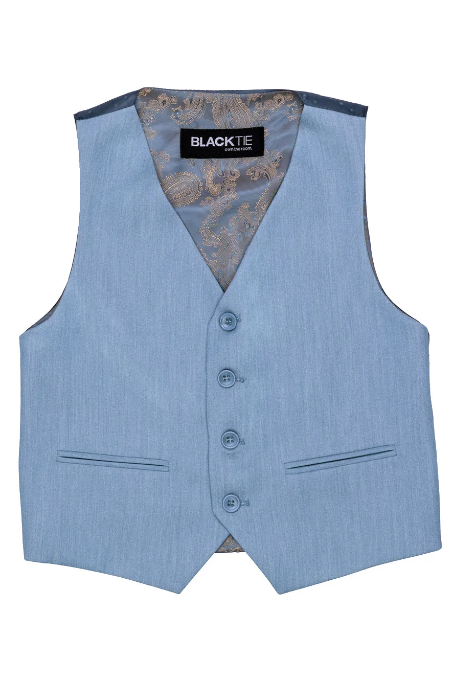 "Liam" Kids Denim Blue Suit (5-Piece Set)