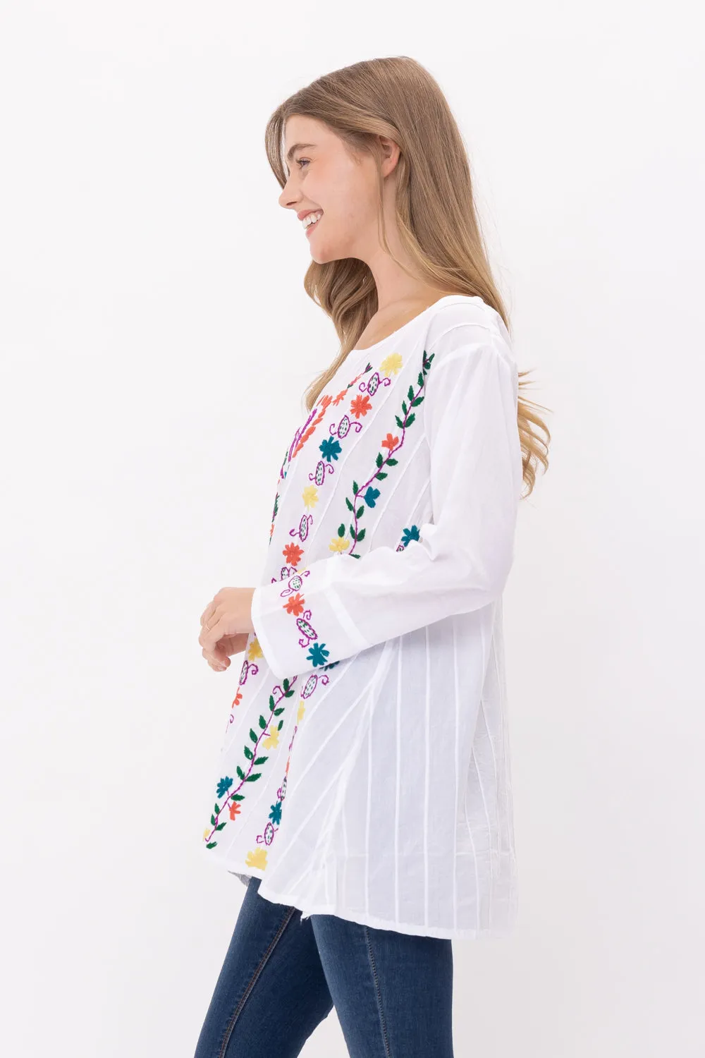 RAJ KAYA FLORAL EMBROIDERED DETAIL TUNIC