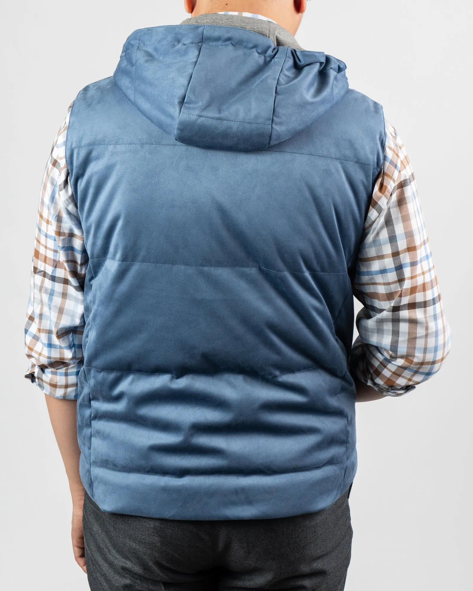 RC Reversible Ultrasuede Steel Blue/Grey Puffer Vest