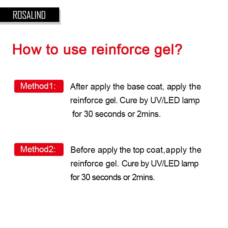 ROSALIND Reinforce Gel Polish Bright For Nail Art Design LED/UV Lamp