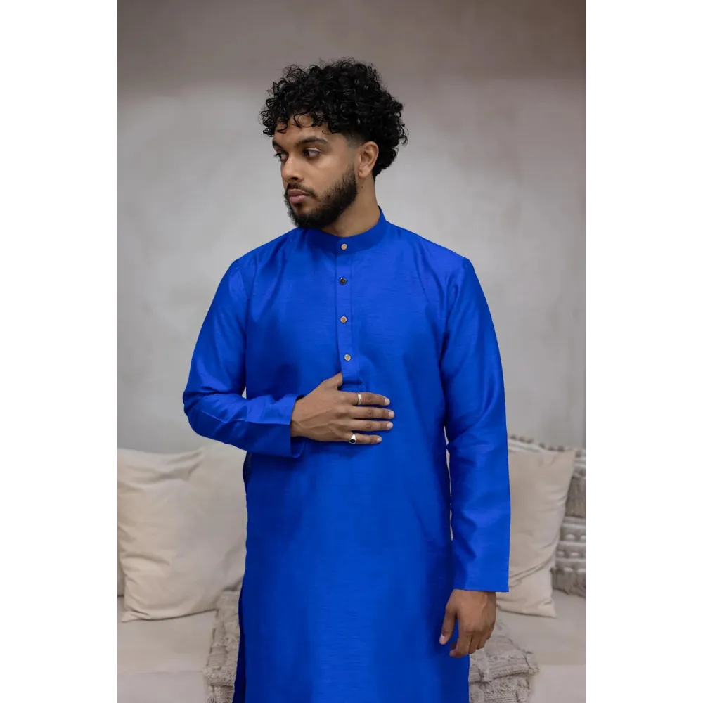 Sale Two Piece Suit Straight Fit Kurta - Blue