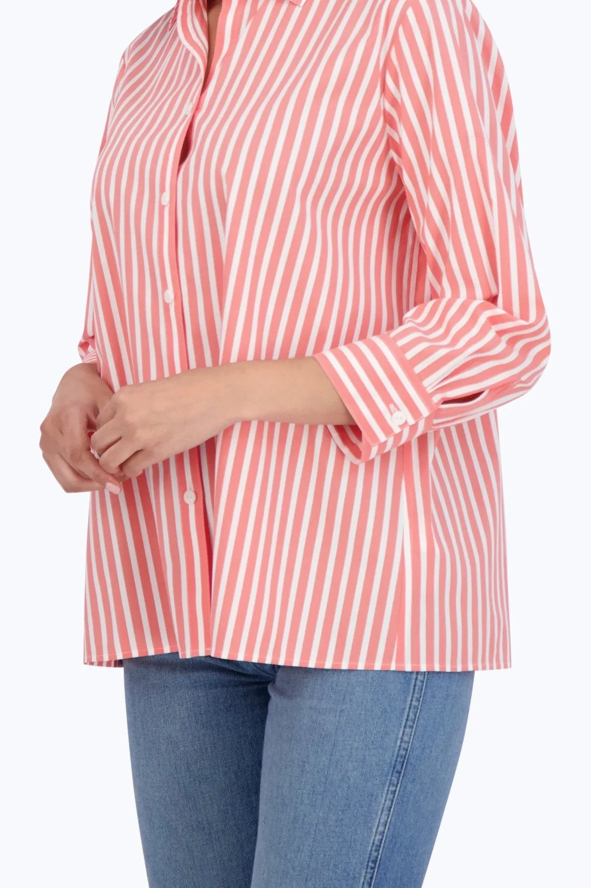 Sandra Stretch No Iron Stripe Shirt