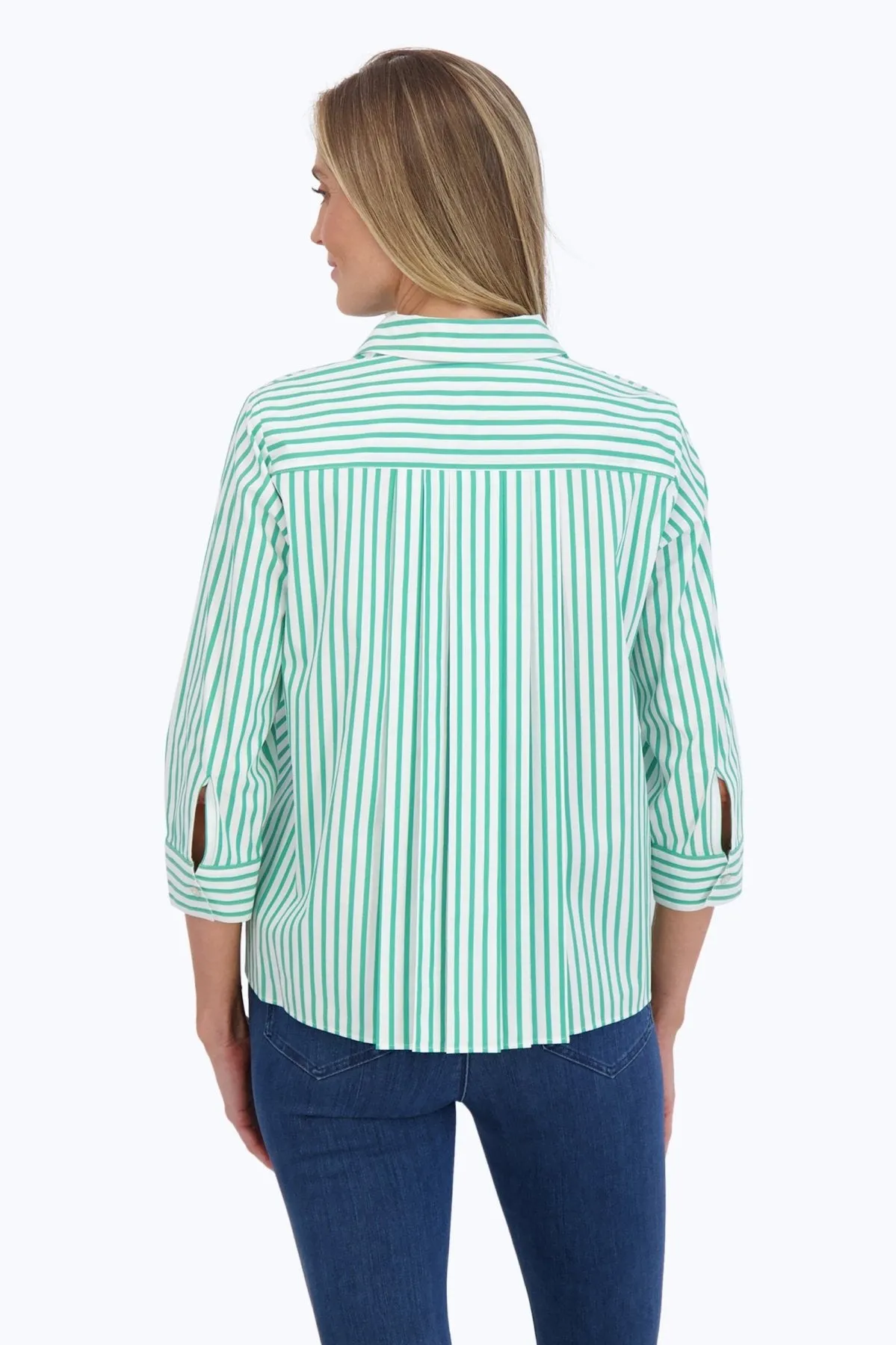 Sandra Stretch No Iron Stripe Shirt