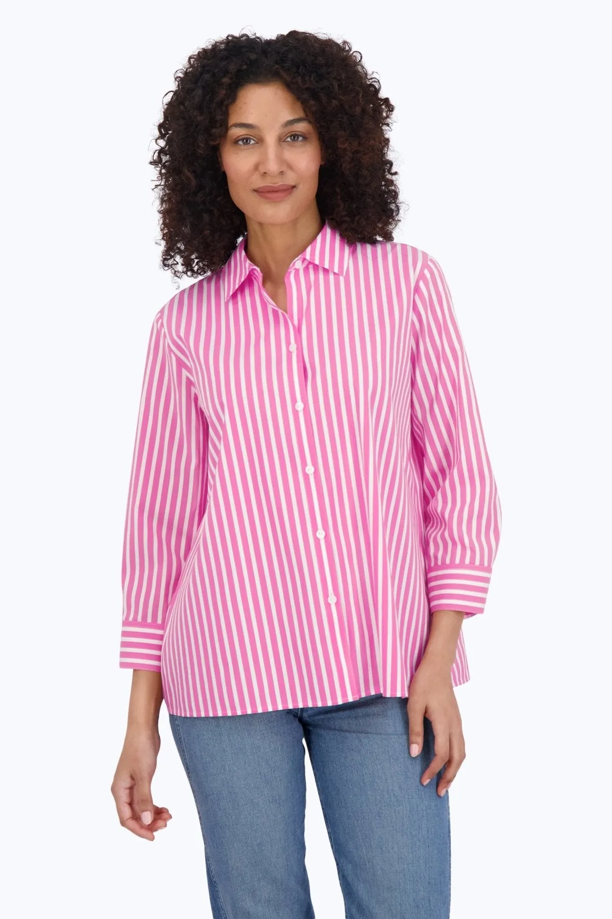 Sandra Stretch No Iron Stripe Shirt