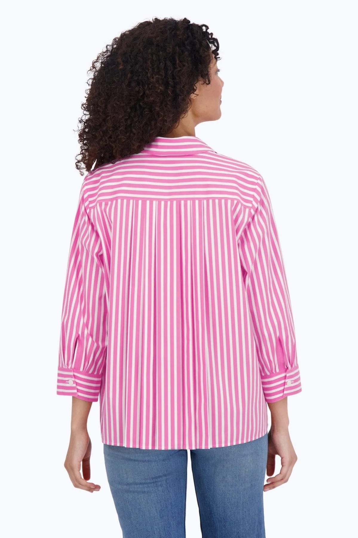 Sandra Stretch No Iron Stripe Shirt