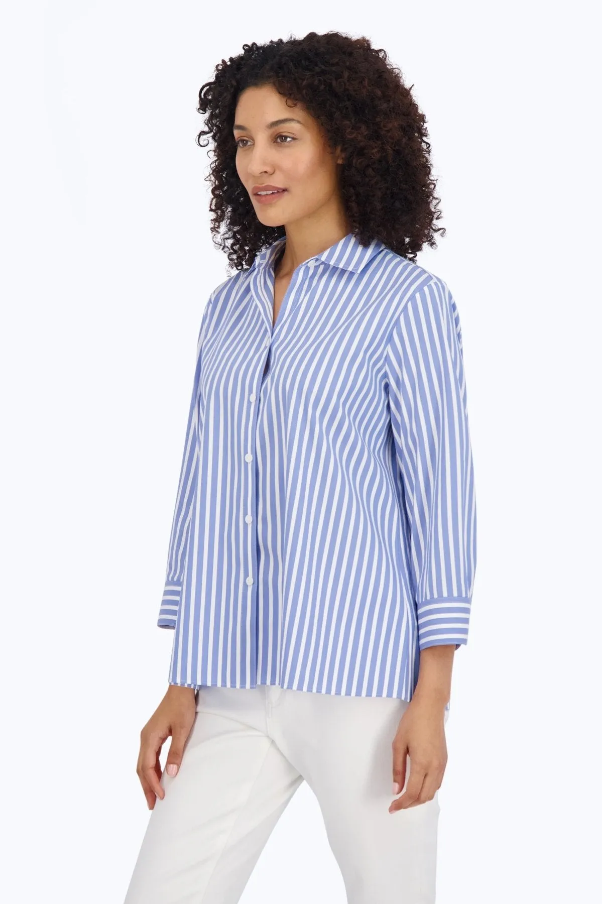 Sandra Stretch No Iron Stripe Shirt