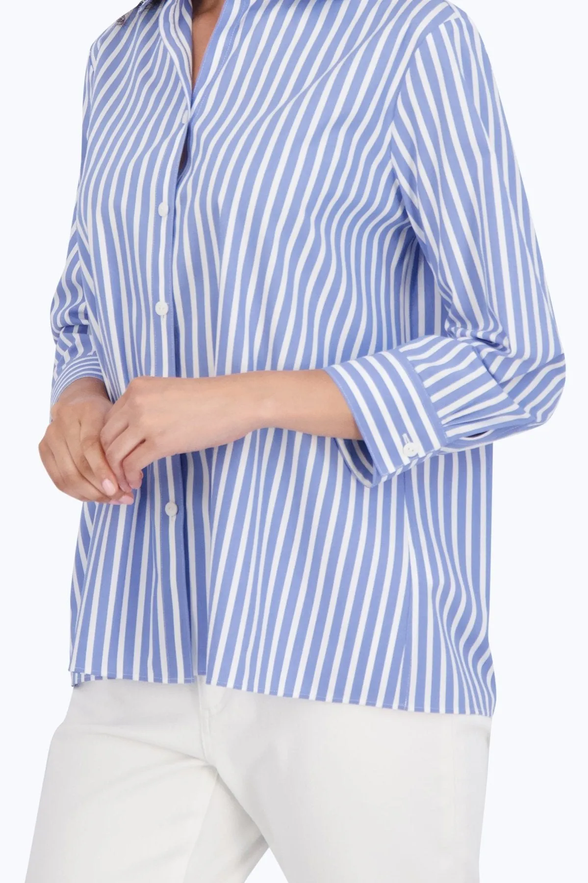 Sandra Stretch No Iron Stripe Shirt