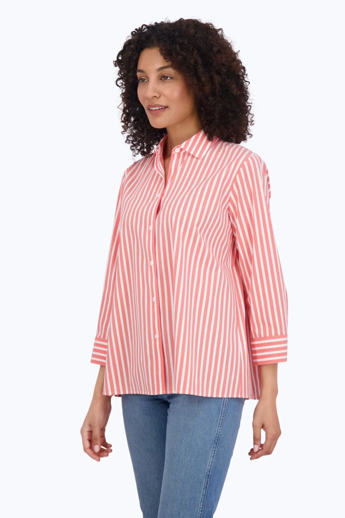 Sandra Stretch No Iron Stripe Shirt