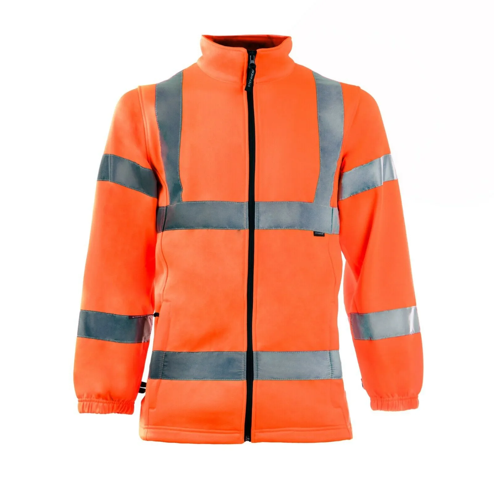 STEP AHEAD Mens Hi Vis Full Zip Fleece Visibility Jacket High Viz Work-Wear