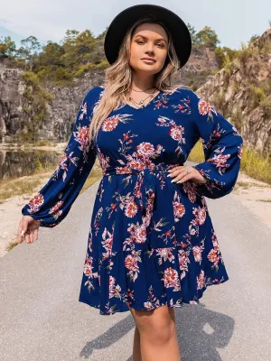 Stunning Plus Size V-Neck Floral Dress for All Day Elegance