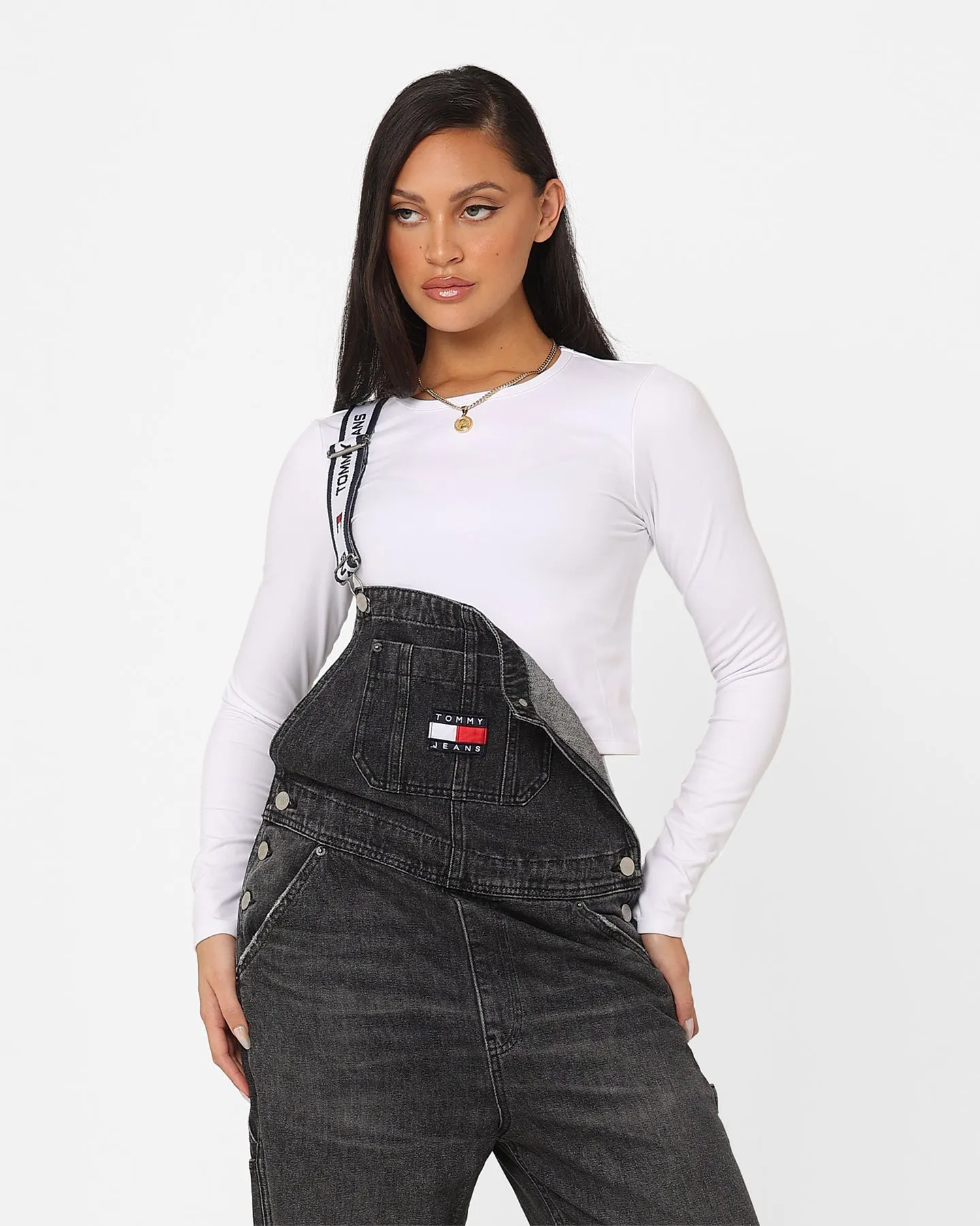 Tommy Jeans Women's Denim Dungaree Denim Black