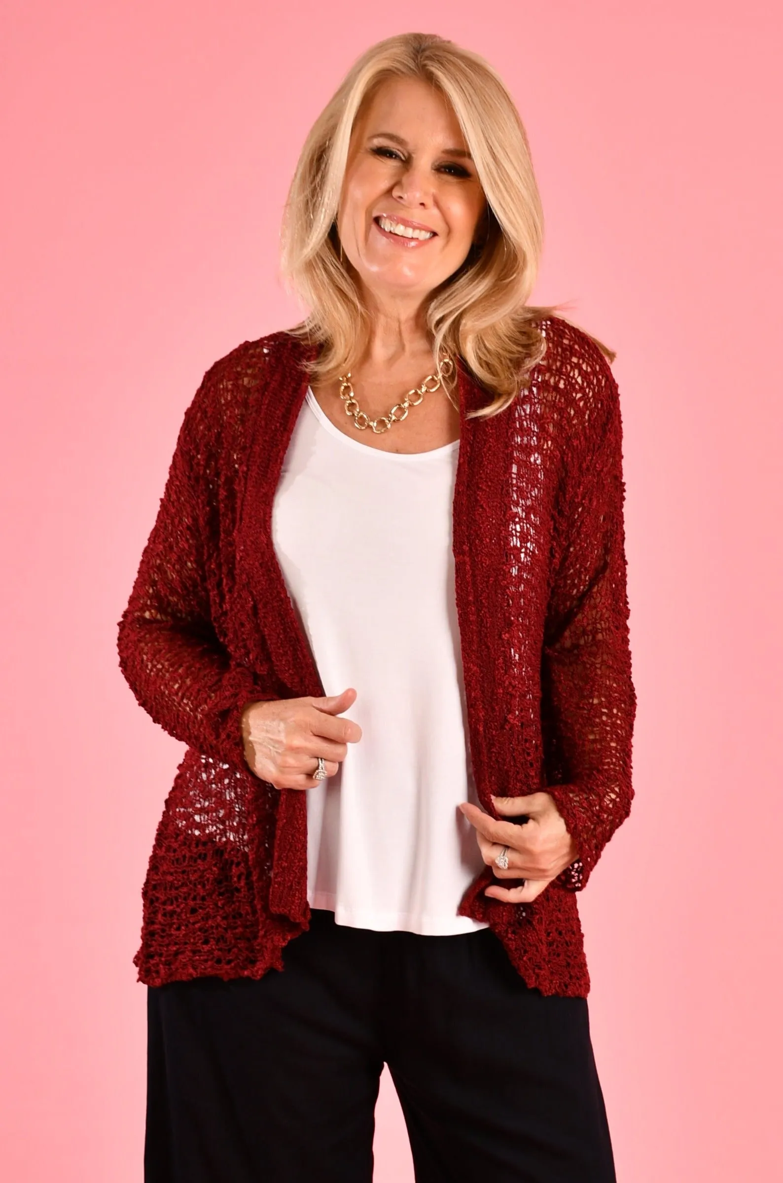 VBLJ058 - AVA KNITTED JACKET - WINE