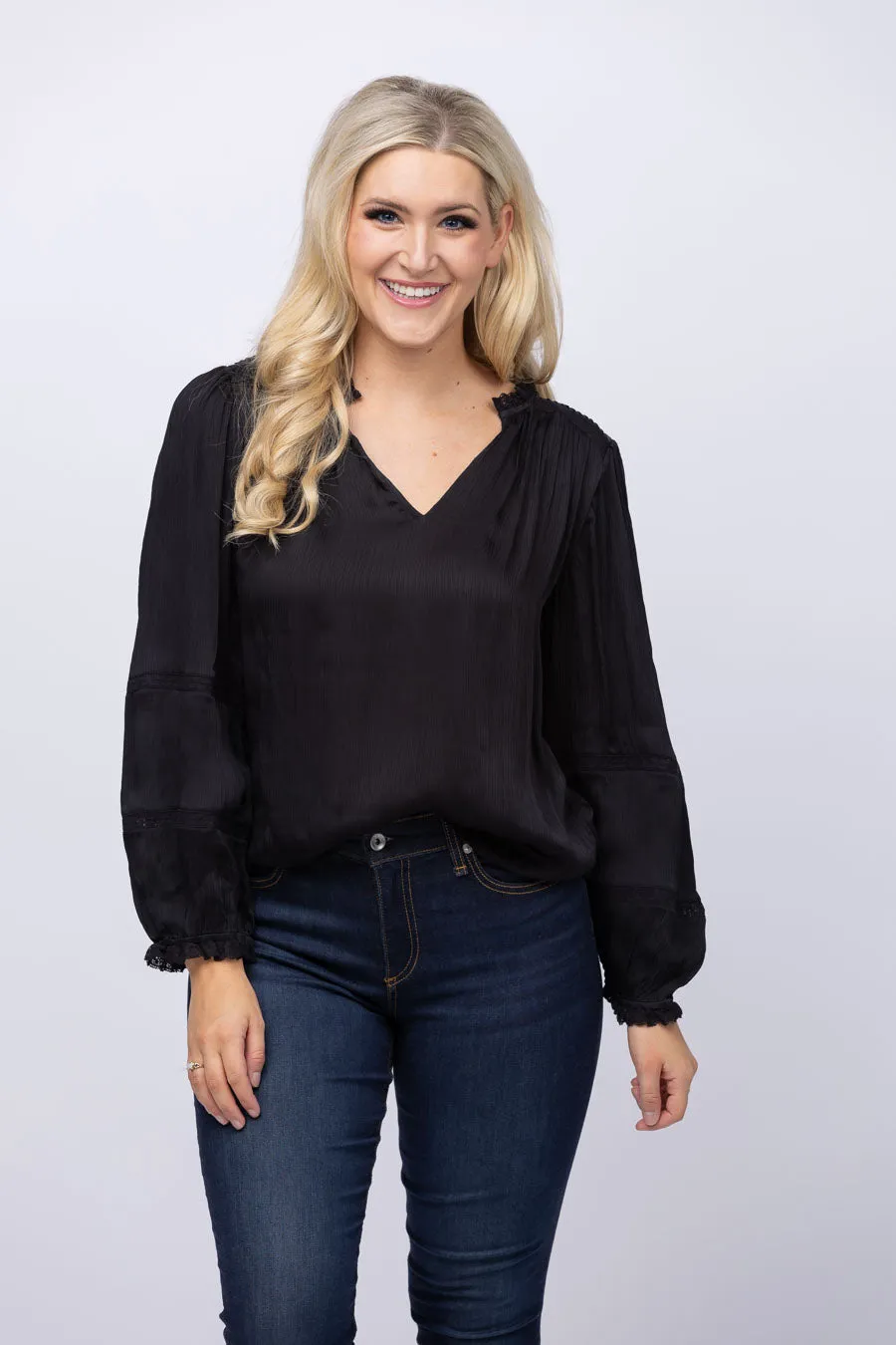 Velvet Koren Top in Black