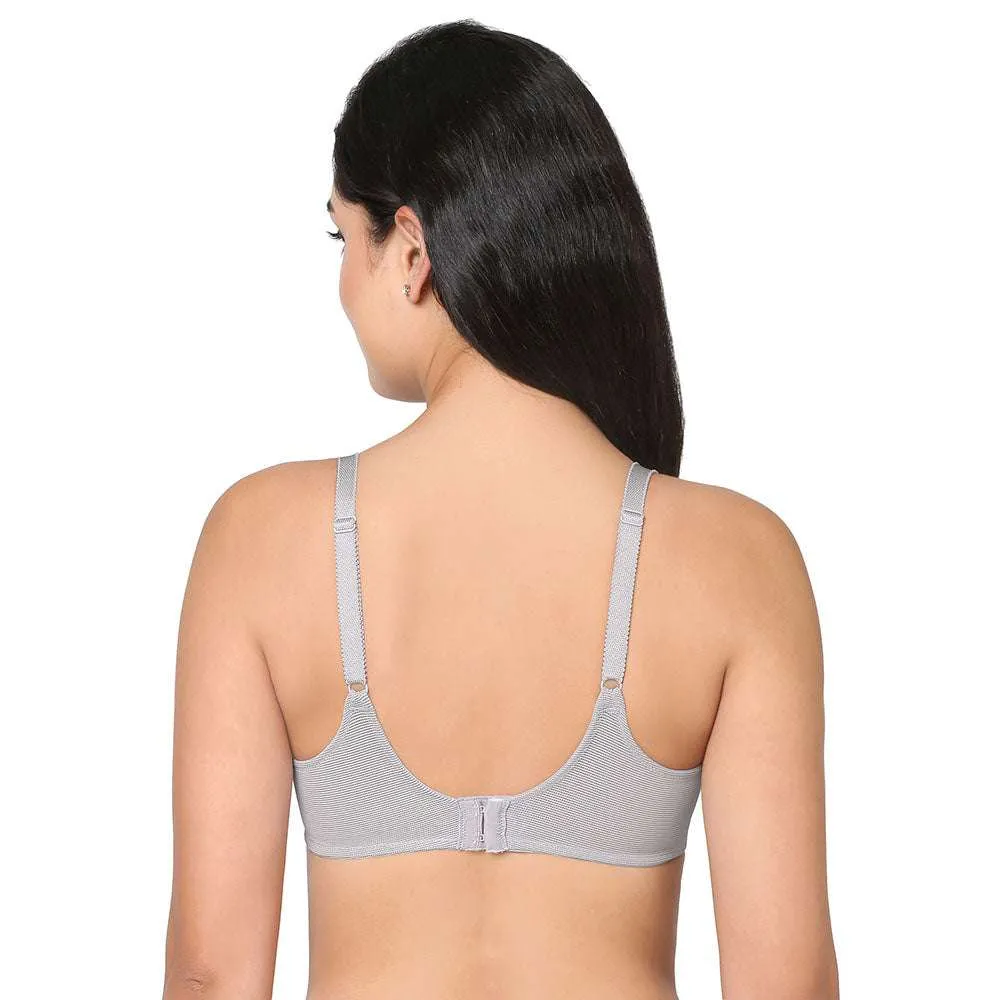 Visual Effects Non Padded Wired Full Cup Everyday Wear Plus Size Full Support Minimizer Bra - Light Grey