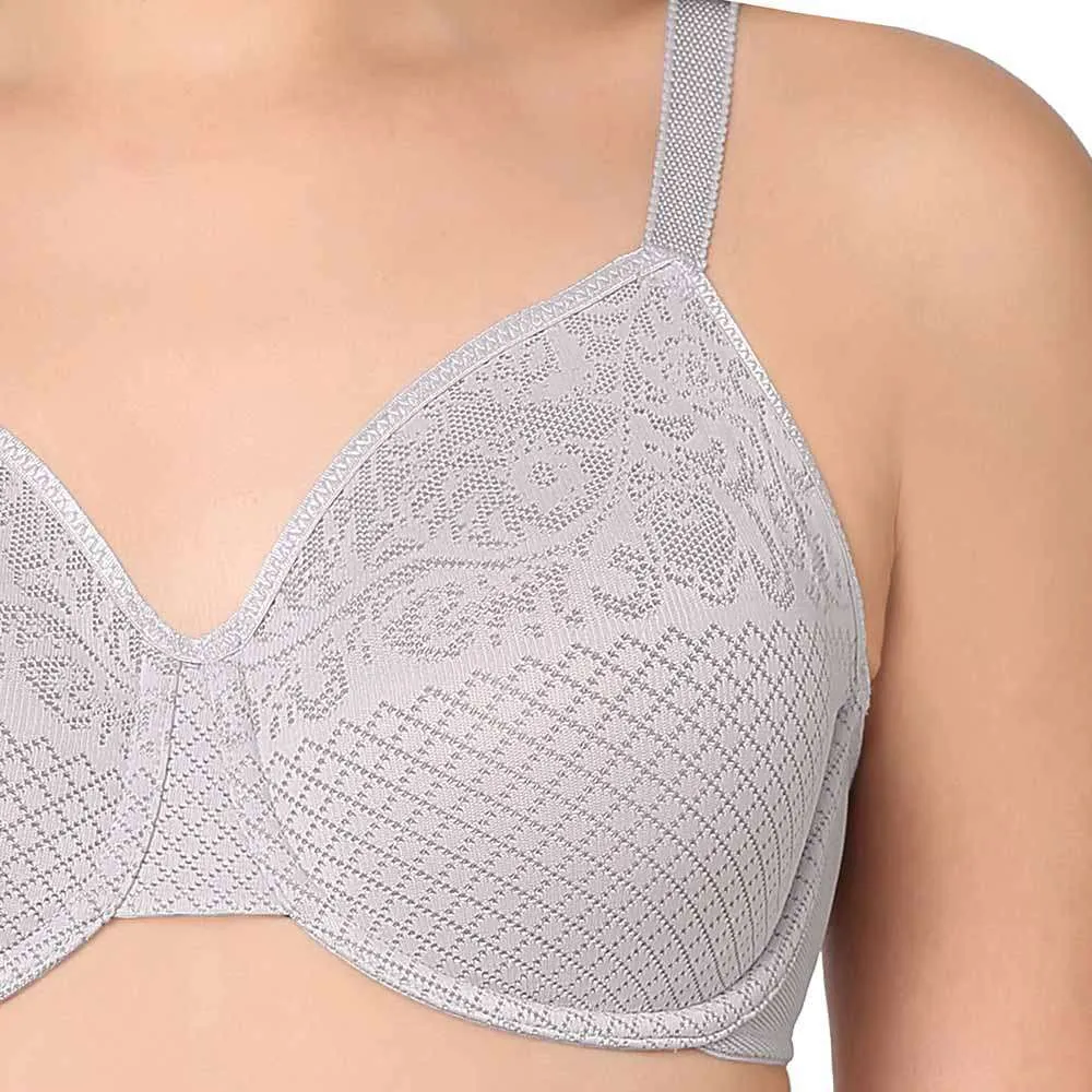 Visual Effects Non Padded Wired Full Cup Everyday Wear Plus Size Full Support Minimizer Bra - Light Grey