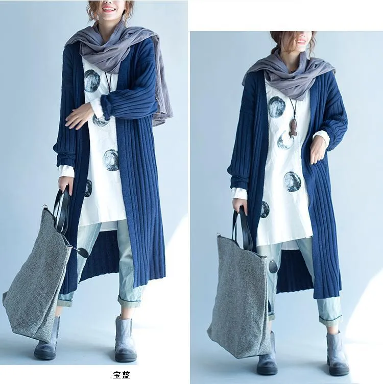 Women Knitting Fall Long Cardigan Sweaters