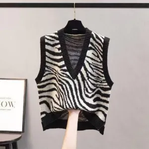 Women V Neck Loose Knitting Vest