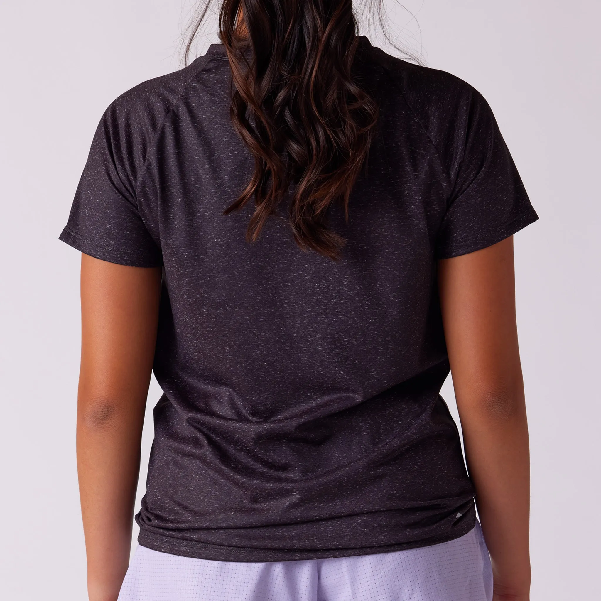 Women's Vapor Lite Tempo SS Tee - Heather Black