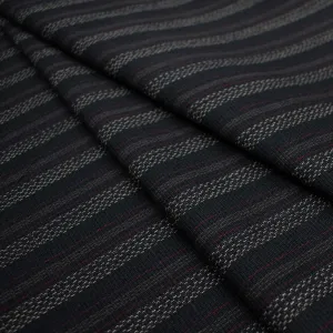 Wool Suiting Medium Weight Design-33 Navy Stripes