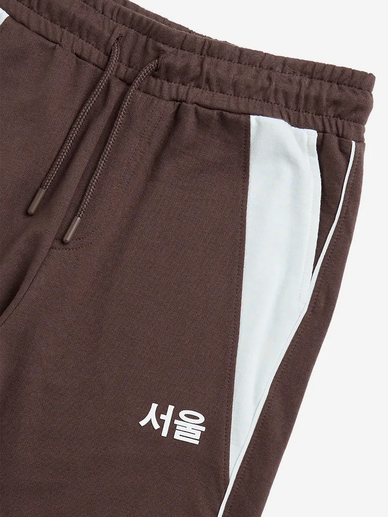 Y&F Kids Brown Mid-Rise Track Pants